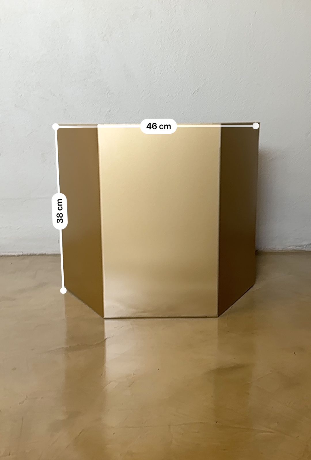 Hexagonal Pot in Aged Brass Color