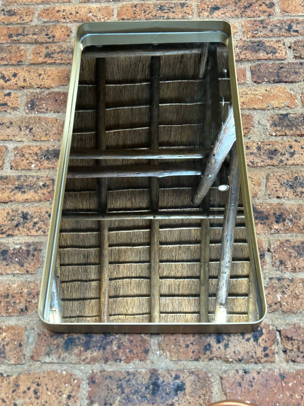 Rectangular Mirror Aged Brass Color