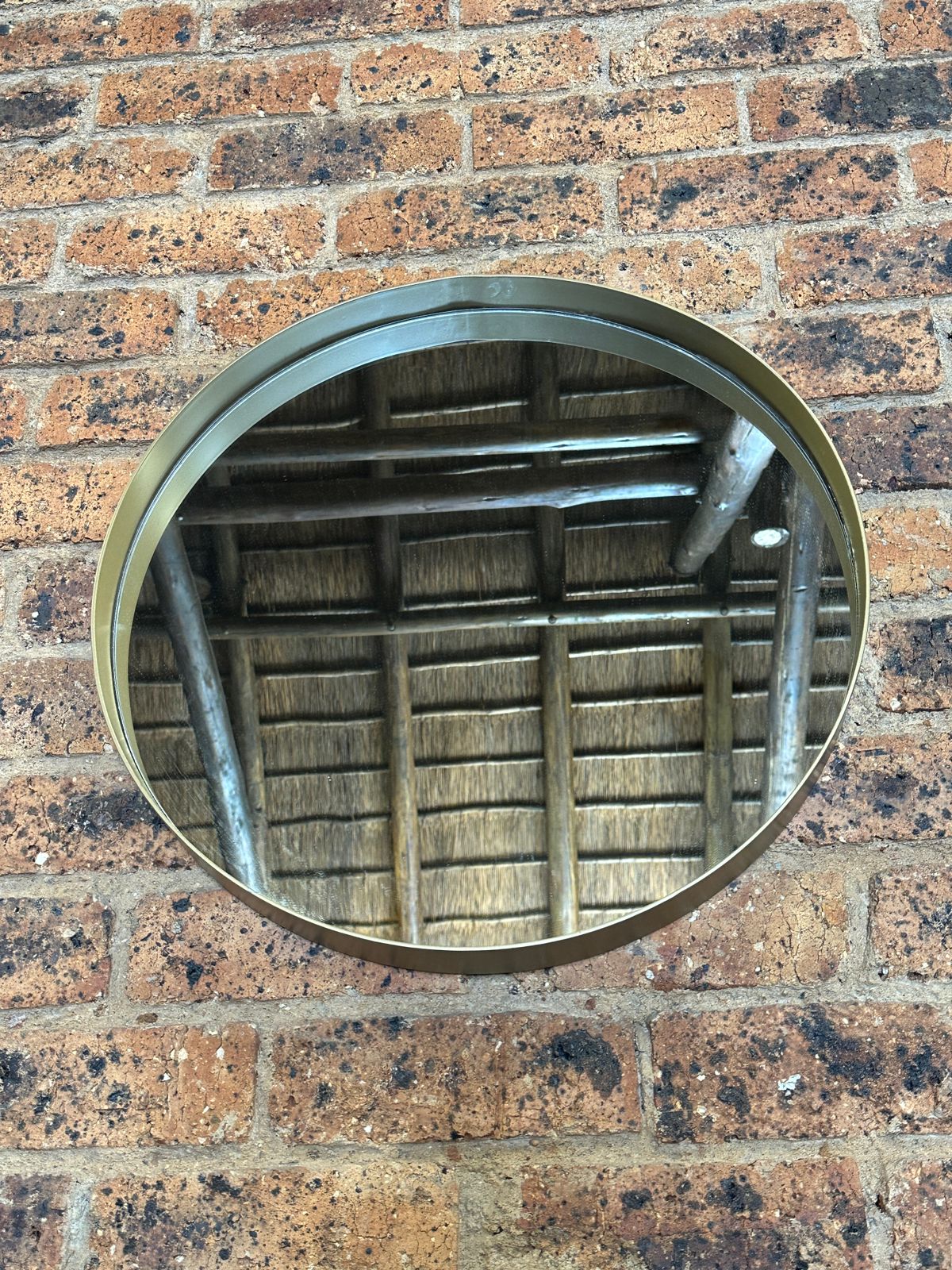 Round Mirror Aged Brass Color