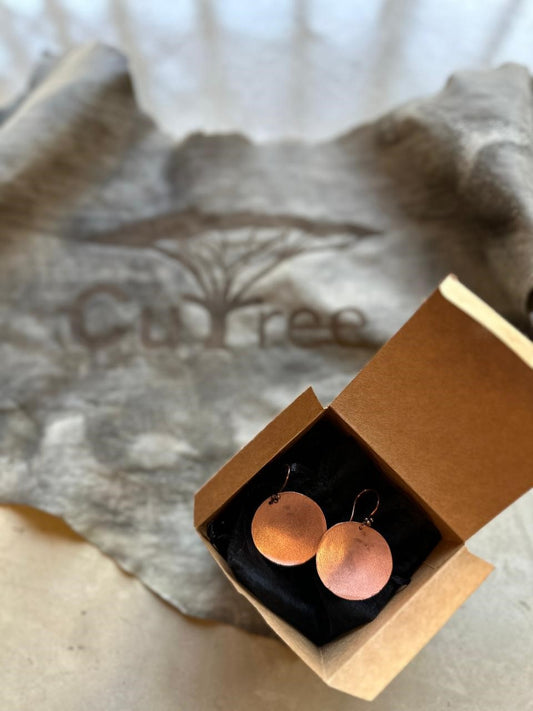 Earrings Copper Round Matt