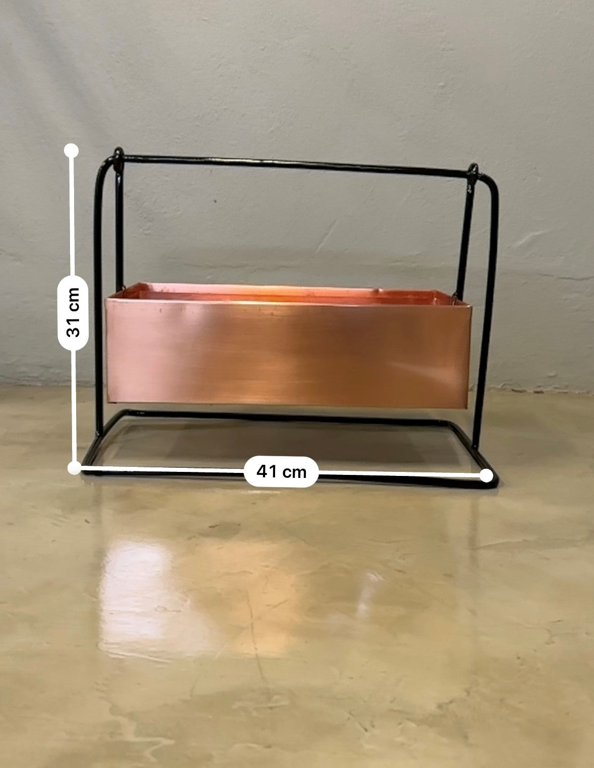 Steel and Copper Hanging Planter