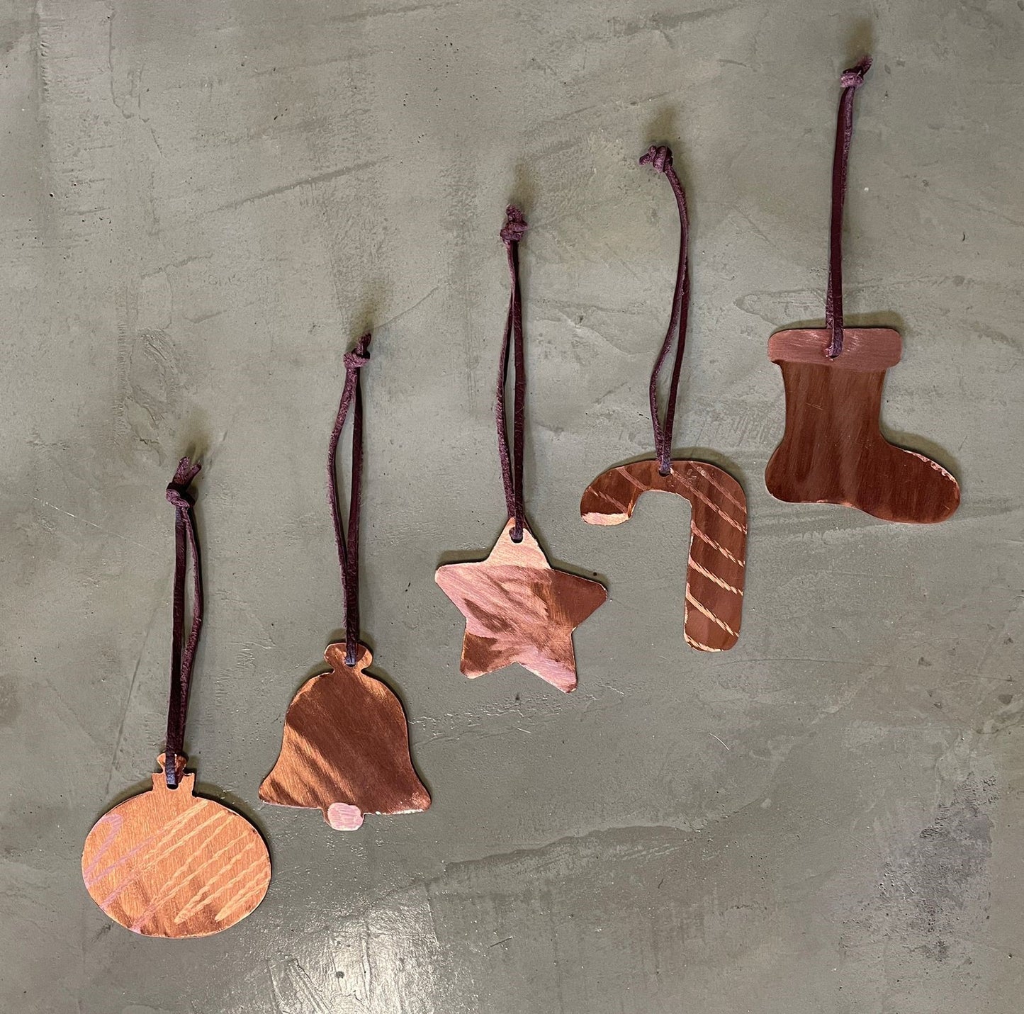 Christmas Decorations - Copper/Leather