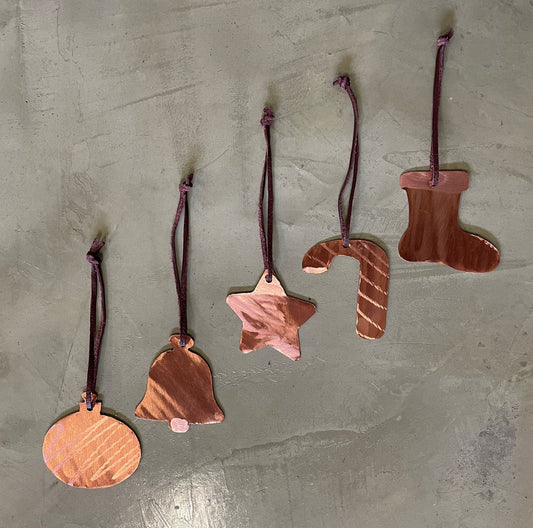 Christmas Decorations - Copper/Leather