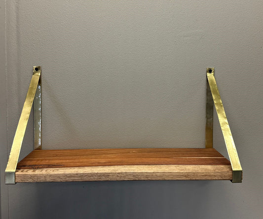 Brass and Wood Shelf