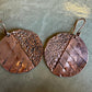 Earrings Copper Round - Texturized