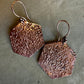 Earrings Copper Hexagon Hammered